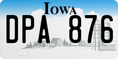 IA license plate DPA876