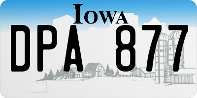 IA license plate DPA877