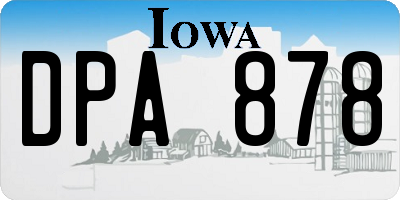 IA license plate DPA878