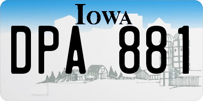 IA license plate DPA881