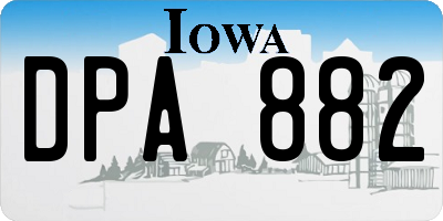 IA license plate DPA882