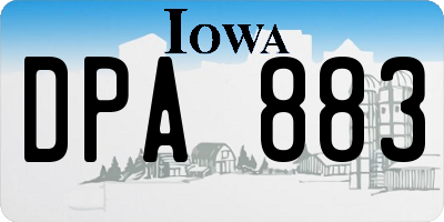 IA license plate DPA883