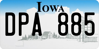 IA license plate DPA885