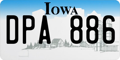 IA license plate DPA886