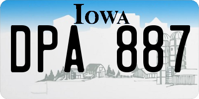 IA license plate DPA887