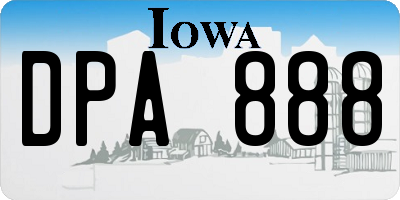 IA license plate DPA888