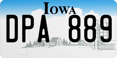 IA license plate DPA889
