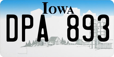 IA license plate DPA893