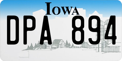 IA license plate DPA894