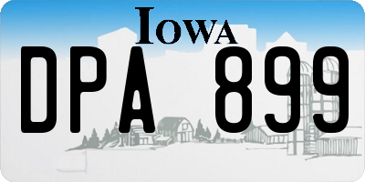 IA license plate DPA899