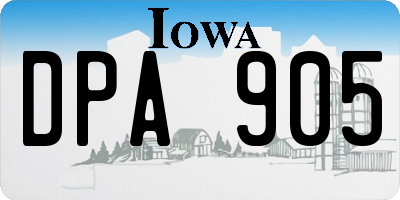 IA license plate DPA905