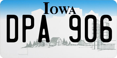 IA license plate DPA906
