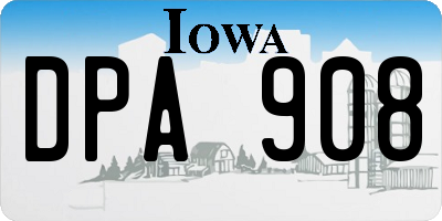 IA license plate DPA908