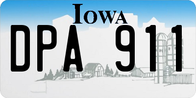 IA license plate DPA911