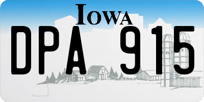IA license plate DPA915