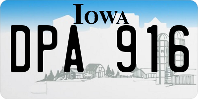 IA license plate DPA916