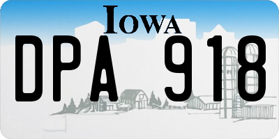 IA license plate DPA918