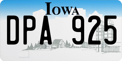 IA license plate DPA925