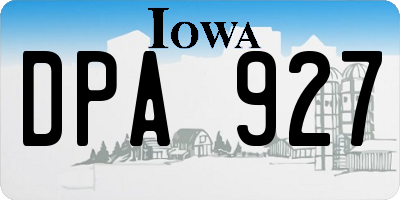 IA license plate DPA927