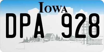 IA license plate DPA928