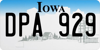 IA license plate DPA929
