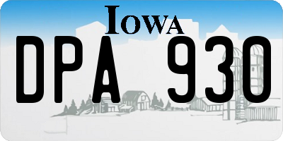 IA license plate DPA930