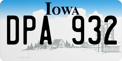 IA license plate DPA932