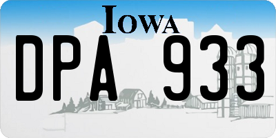IA license plate DPA933