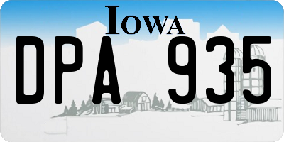 IA license plate DPA935