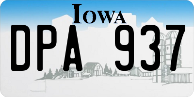 IA license plate DPA937