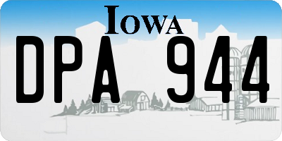 IA license plate DPA944
