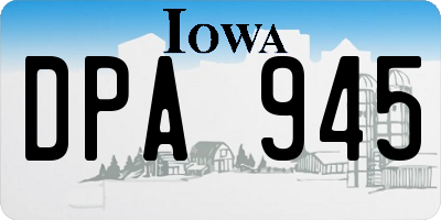 IA license plate DPA945