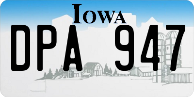 IA license plate DPA947