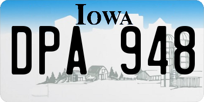 IA license plate DPA948
