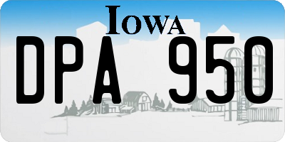 IA license plate DPA950