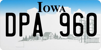 IA license plate DPA960