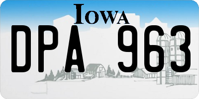 IA license plate DPA963