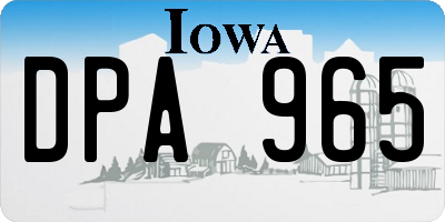 IA license plate DPA965