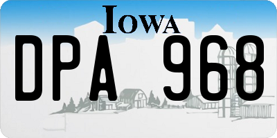 IA license plate DPA968