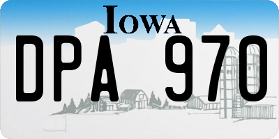 IA license plate DPA970