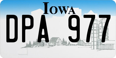 IA license plate DPA977