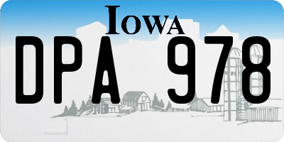IA license plate DPA978