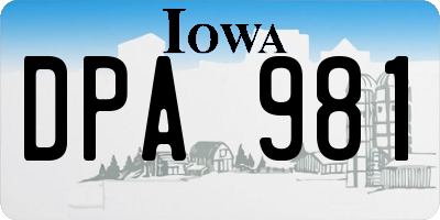 IA license plate DPA981