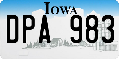 IA license plate DPA983