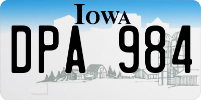 IA license plate DPA984