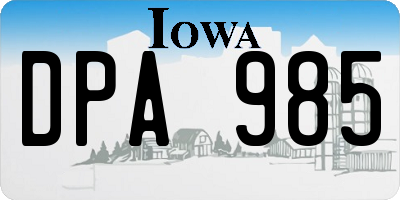 IA license plate DPA985