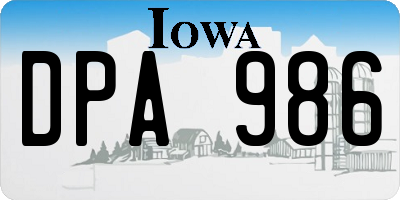 IA license plate DPA986