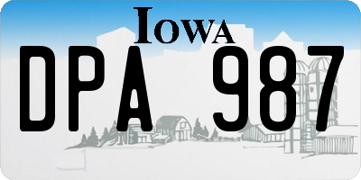 IA license plate DPA987