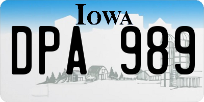 IA license plate DPA989