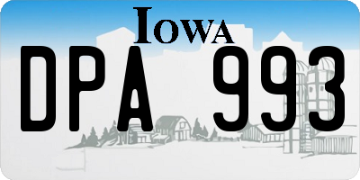IA license plate DPA993